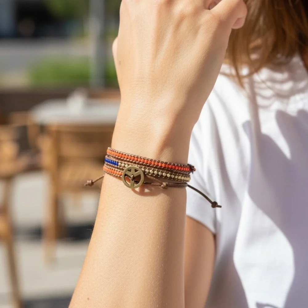 Bohemian Multicolor Beaded Bracelet - Picture 2 of 2